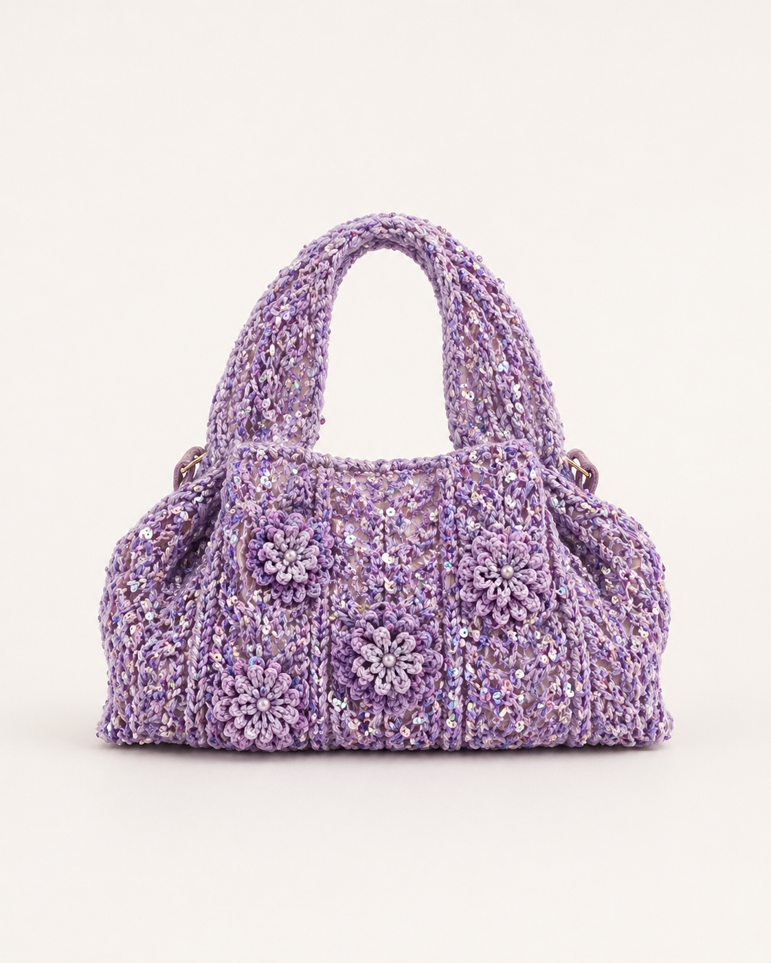 Lavender Bloom Crochet Mini Bag
