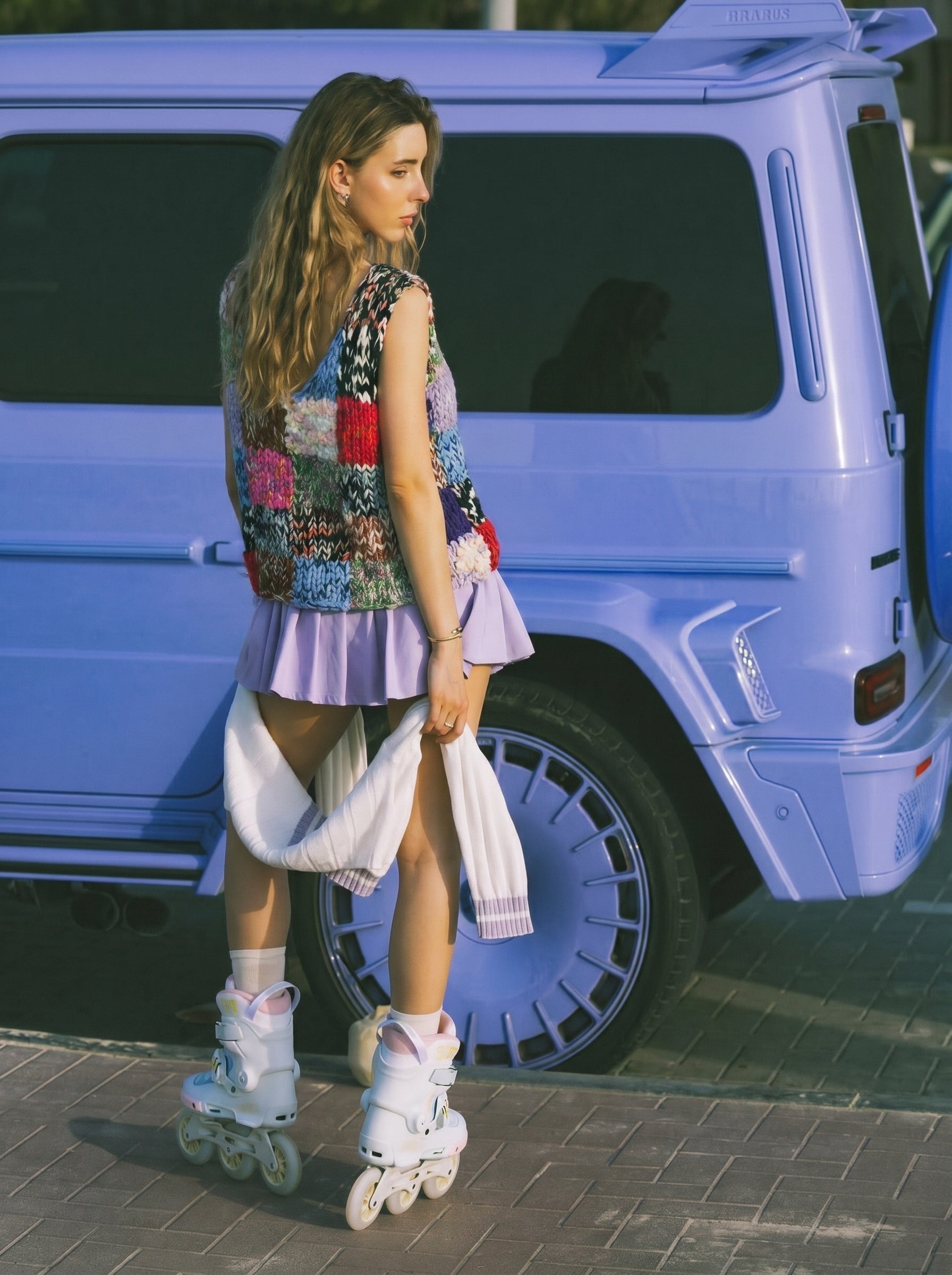 Patchwork Days — Hand-Knitted Colour Block Vest in Multicolor