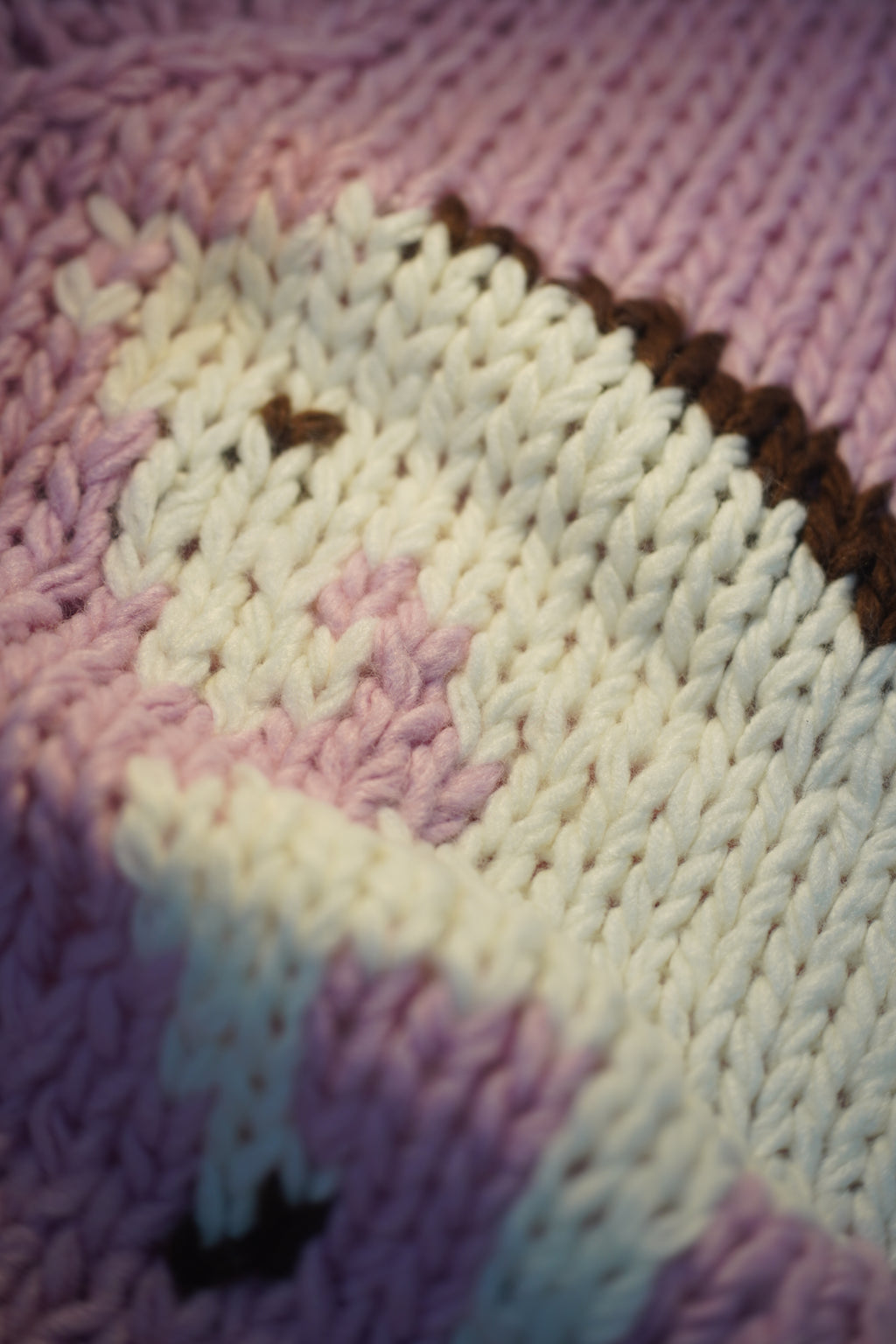 Handcrafted Pink Horse Intarsia Knit Vest — Chunky Cropped