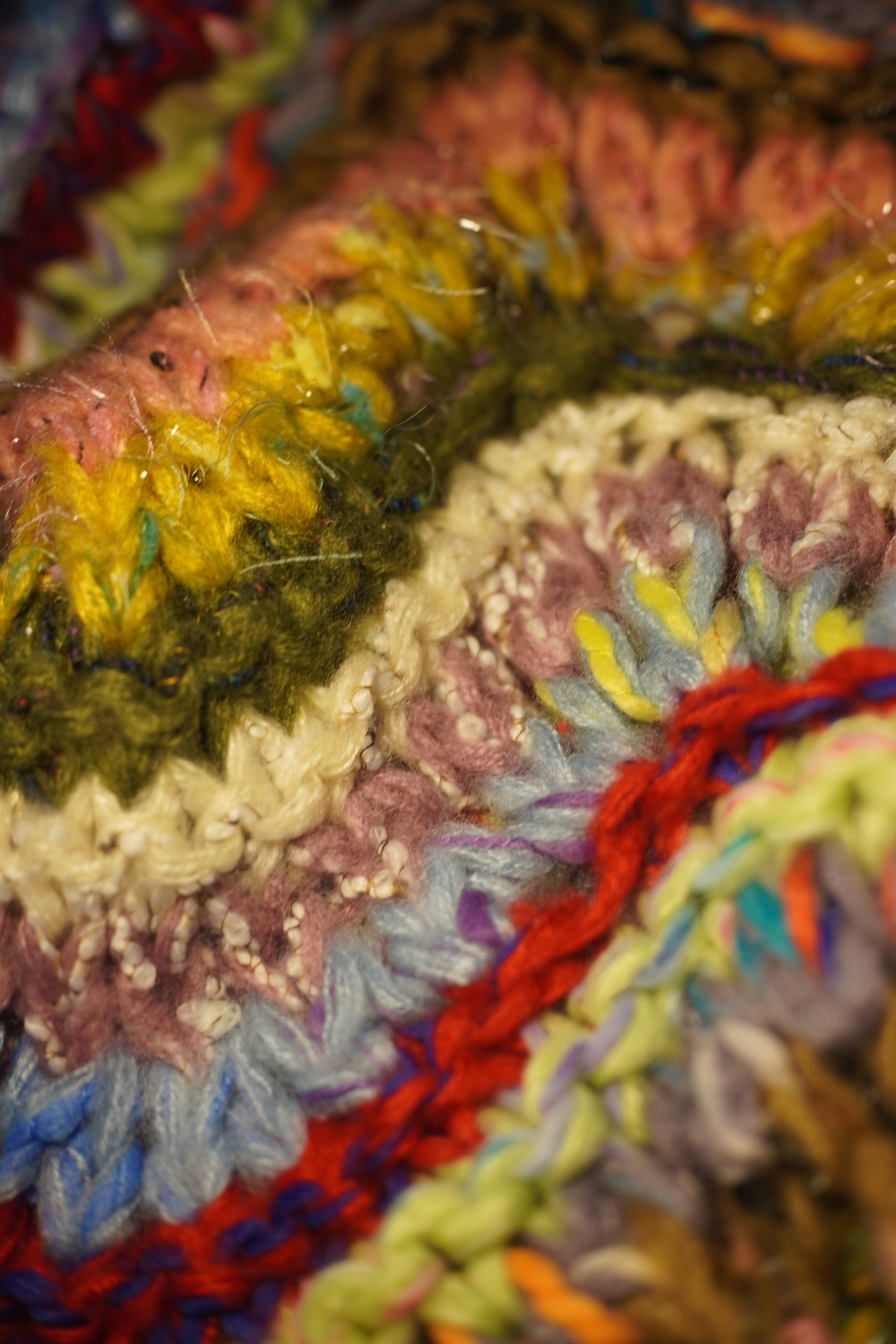 Wave Song — Hand-Knitted Chevron Sweater in Multicolor