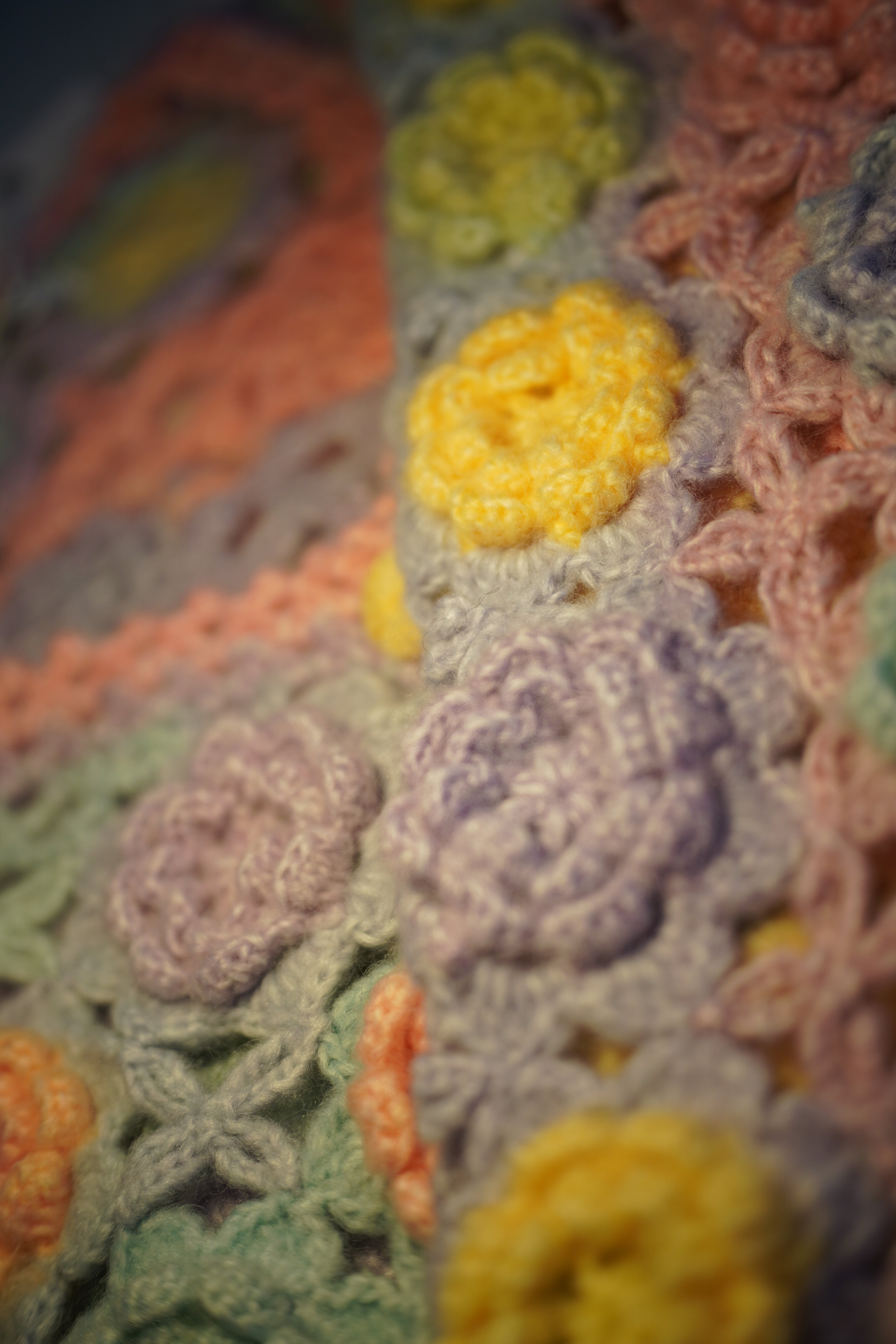 Pastel Greenhouse — Hand-Crocheted Floral Granny Square Cardigan in Sorbet Palette