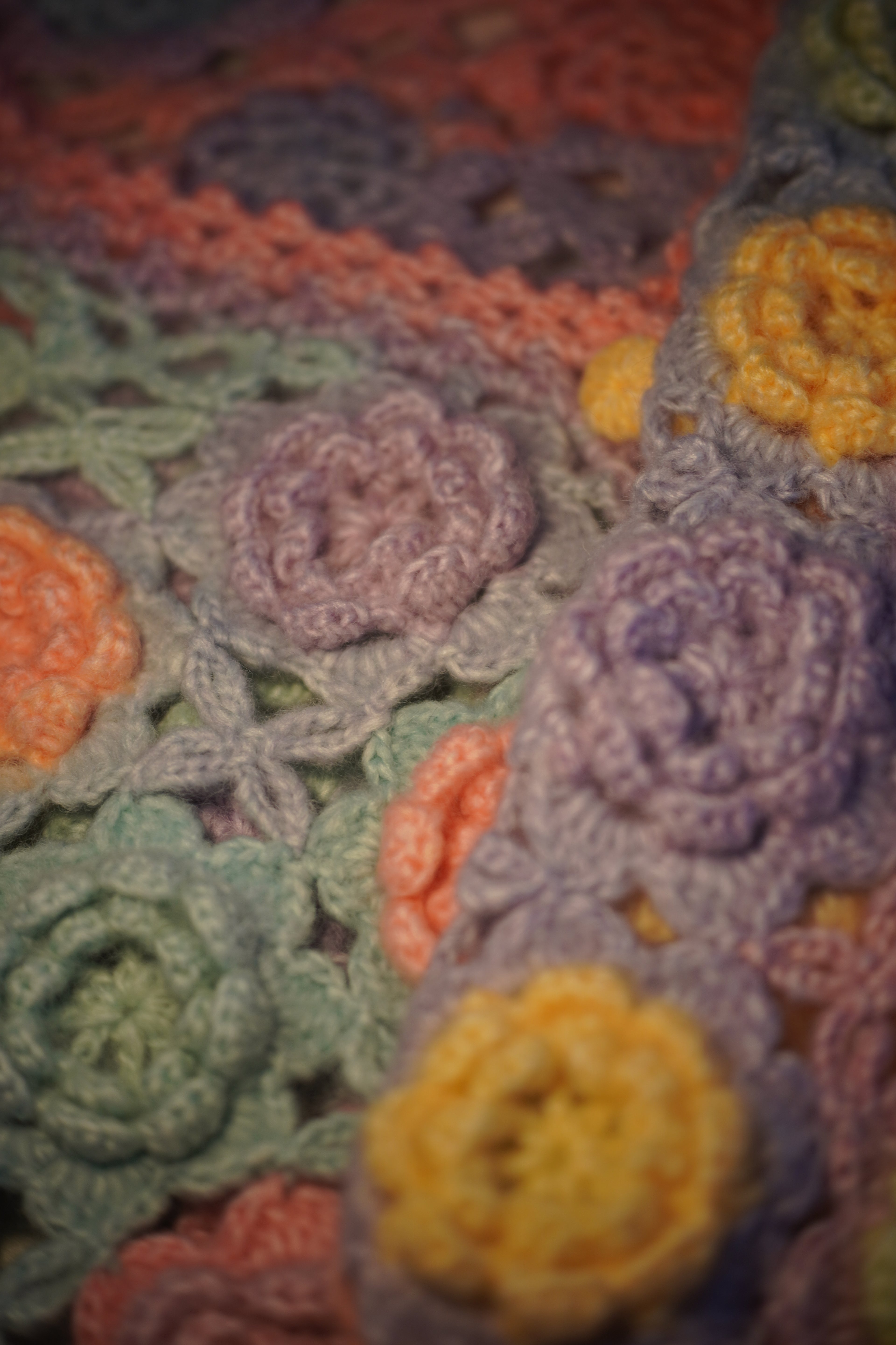 Pastel Greenhouse — Hand-Crocheted Floral Granny Square Cardigan in Sorbet Palette