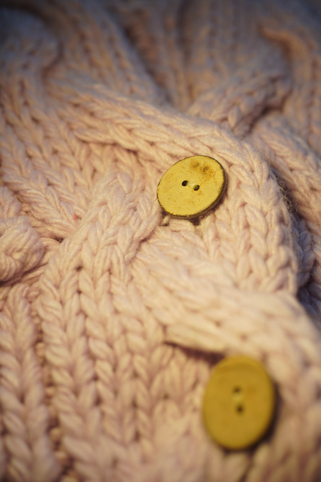 Bubble Pink — Hand-Knitted Bobble Cardigan in Blush
