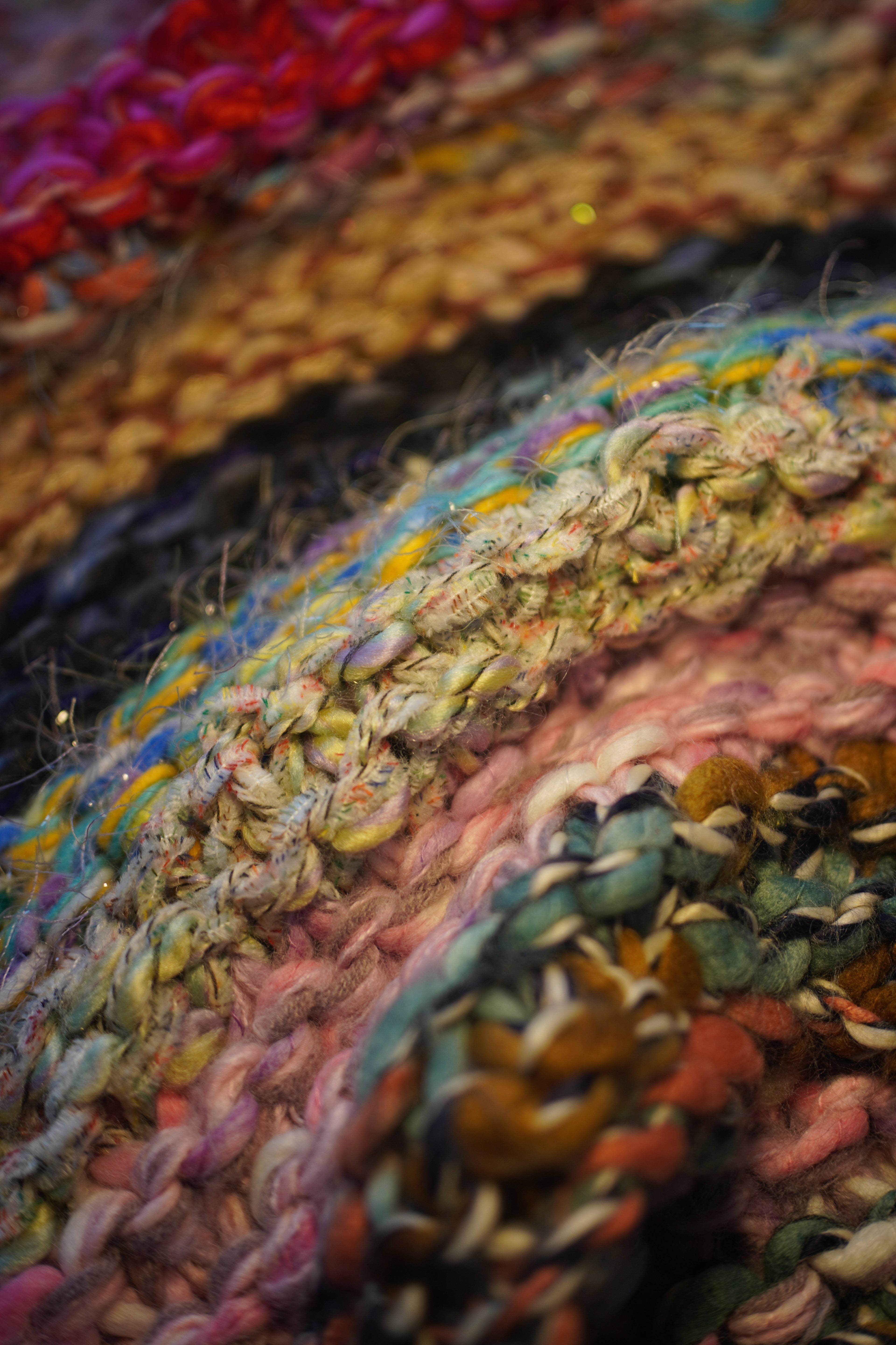 Prism Drift — Hand-Knitted Multicolour Stripe Vest in Rainbow Blend