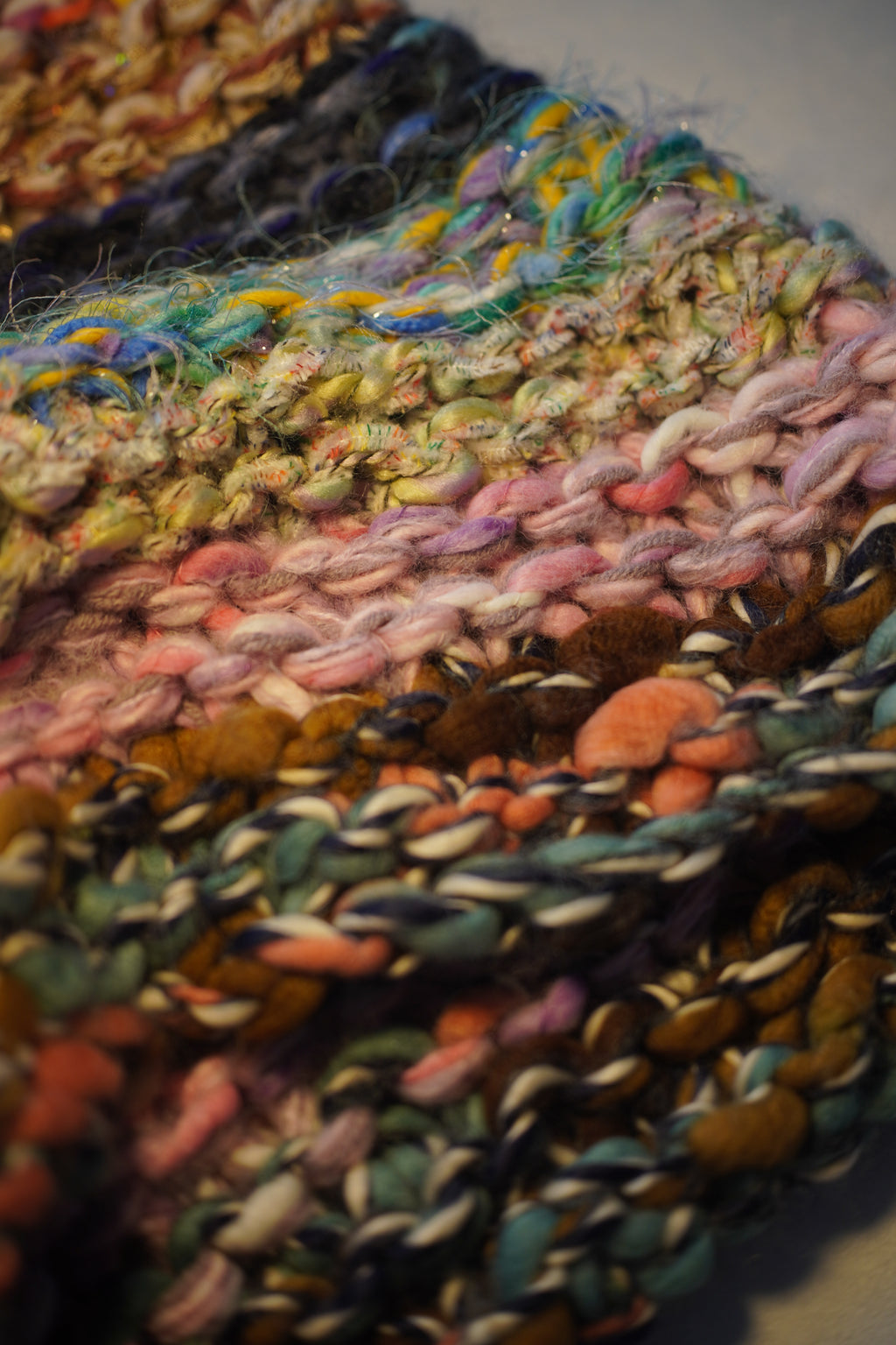 Prism Drift — Hand-Knitted Multicolour Stripe Vest in Rainbow Blend